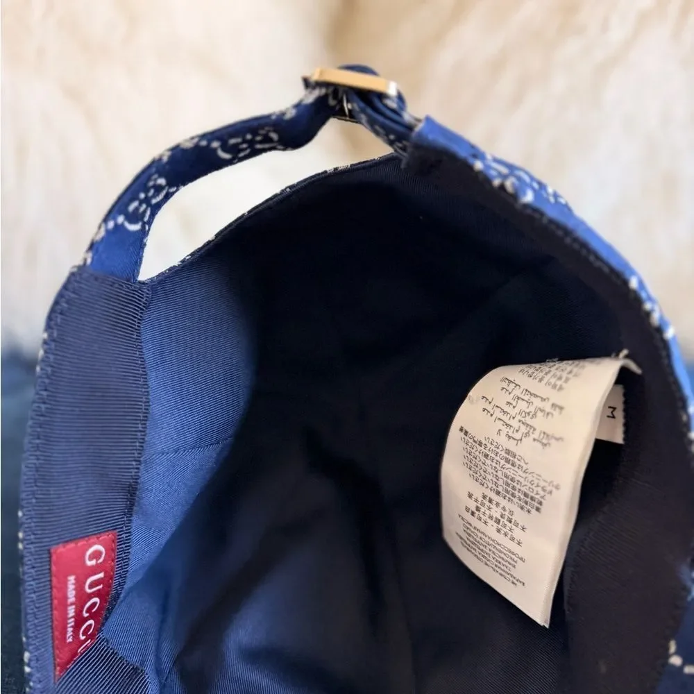 Gucci Navy Blue Monogram Baseball Cap